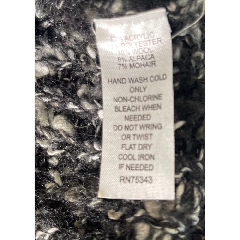 FENN‎ WRIGHT MANSON Textured Knit A Line Midi Skirt Black Silver SM Wool BleNd - Picture 6 of 7
